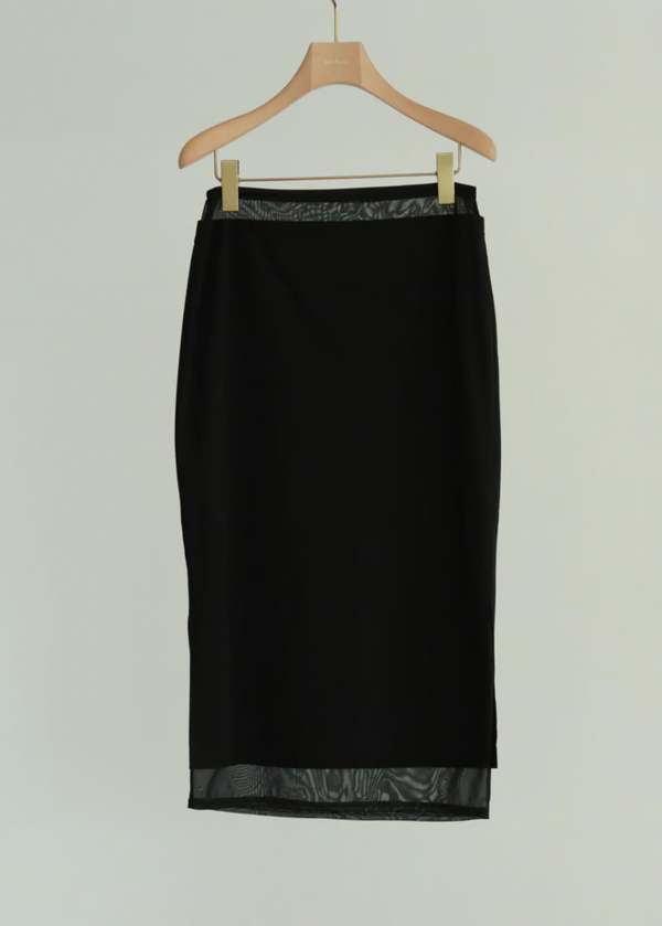 新品 little suzie Sheer Layerd Midi Skirt LITTLE SUZIE Layered Midi Pencil Skirt - Black | Garmentory