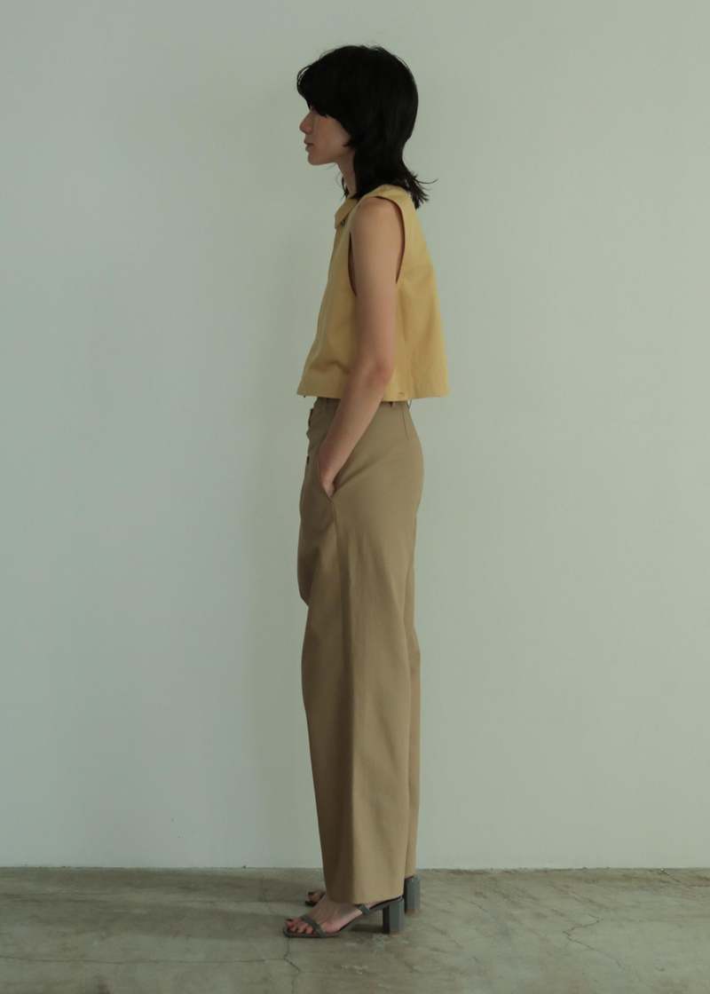 LITTLE SUZIE Fold-over Trouser - Tan