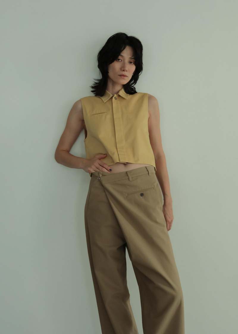 LITTLE SUZIE Fold-over Trouser - Tan