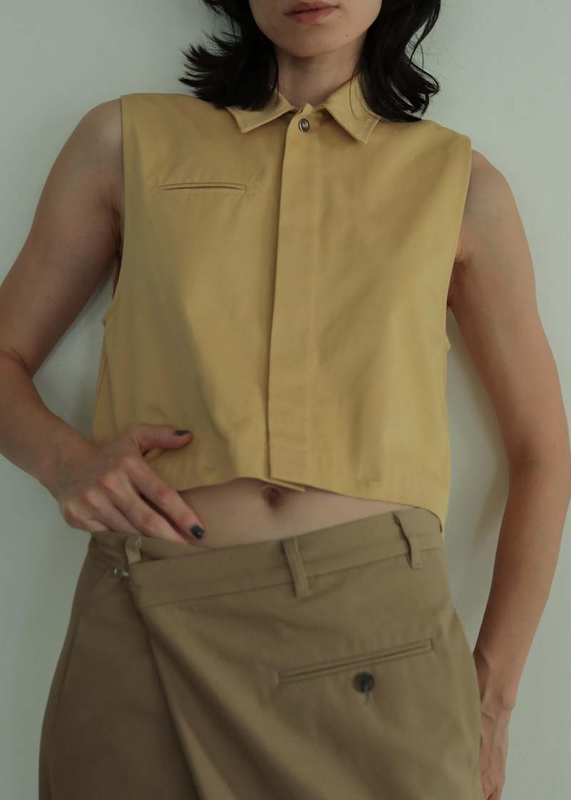 LITTLE SUZIE Fold-over Trouser - Tan