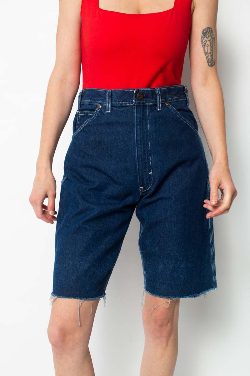 Cut-Off Denim Work Shorts