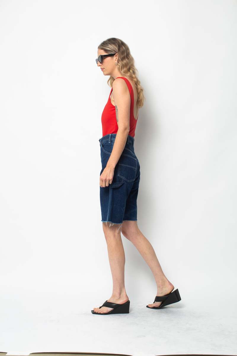 Cut-Off Denim Work Shorts