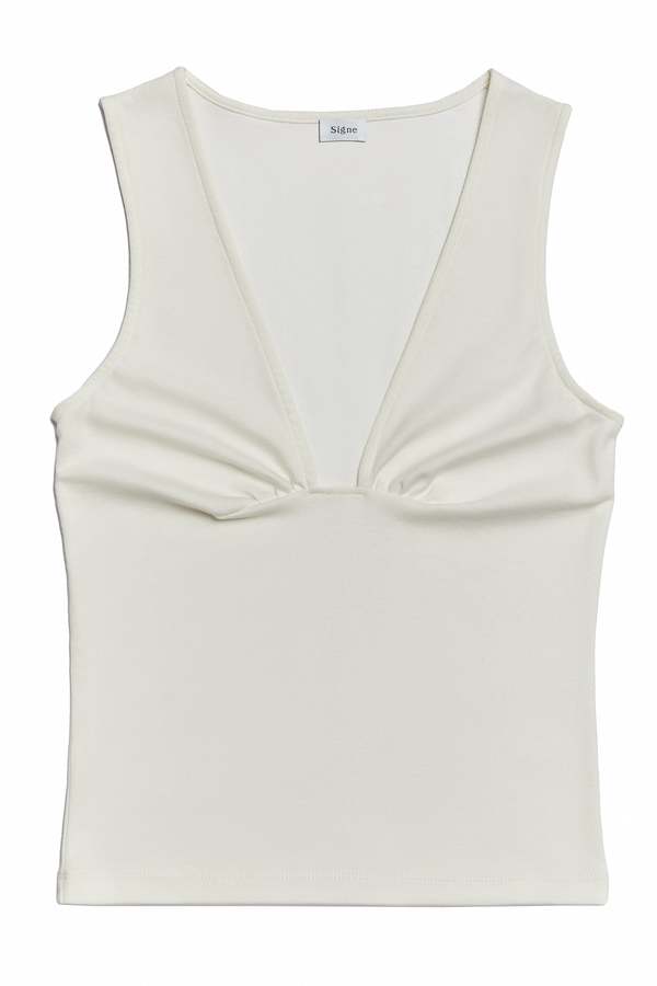 By Signe June Square Neck Top - Off-white | Garmentory