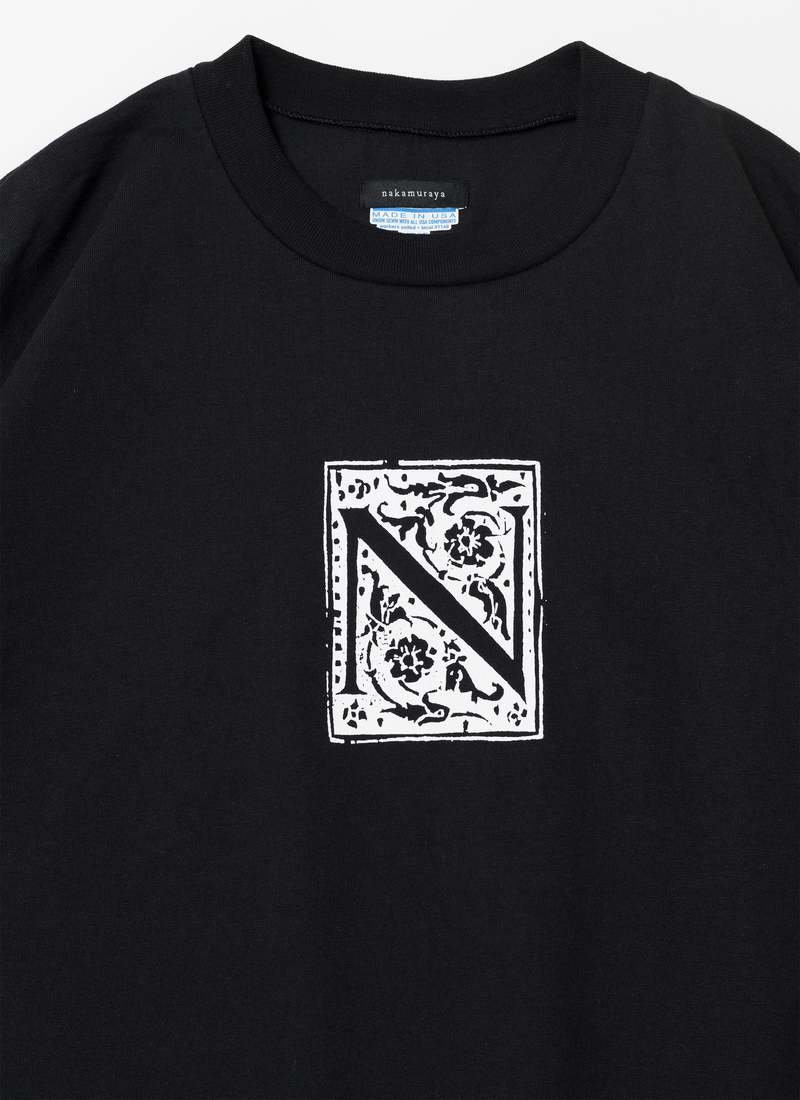 nakamuraya NATURALIS HISTORIA HEAVYWEIGHT S/S T-SHIRT - BLACK nakamuraya NATURALIS HISTORIA HEAVYWEIGHT S/S T-SHIRT - BLACK