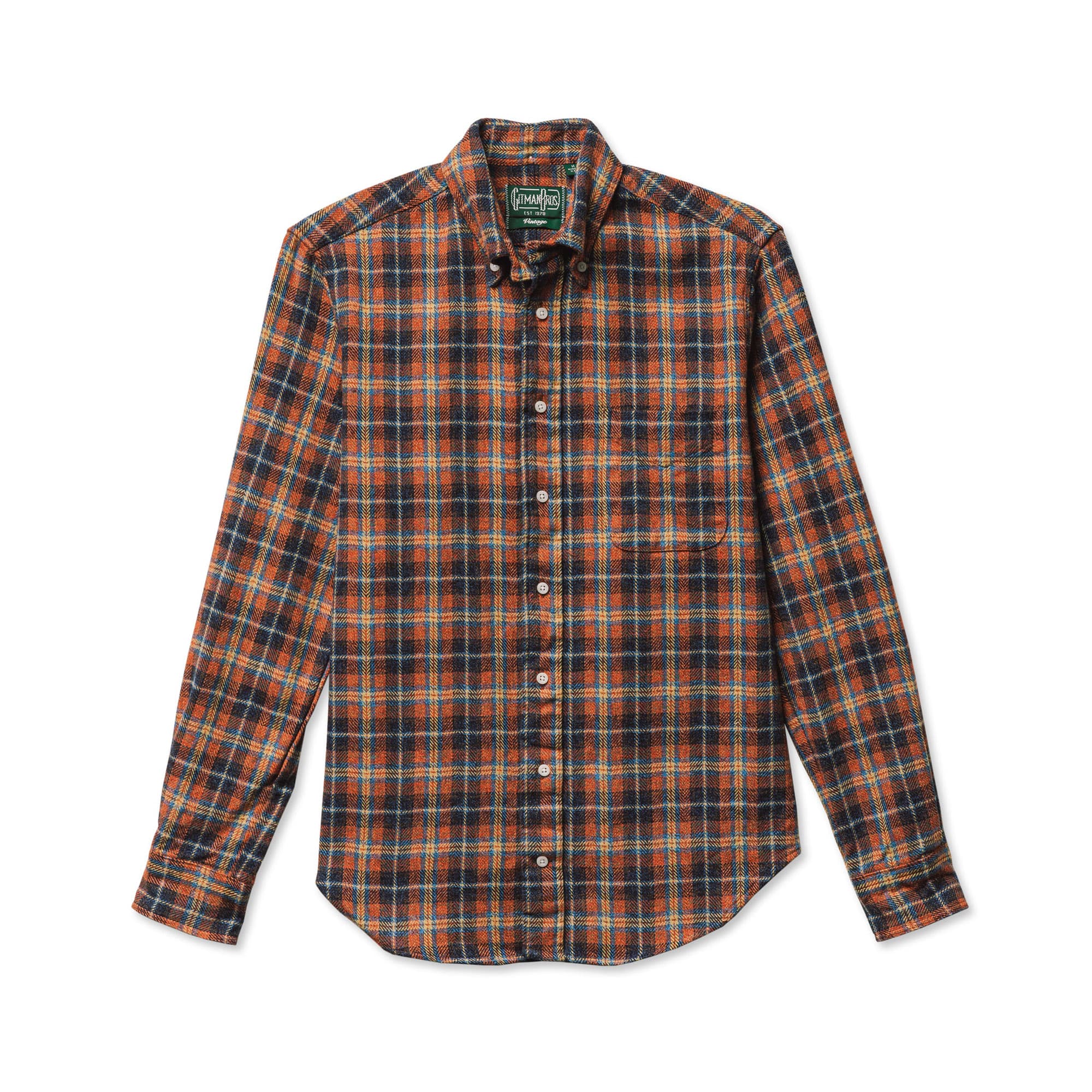 Gitman Bros. Cotton Tweed Check Shirt - Red | Garmentory