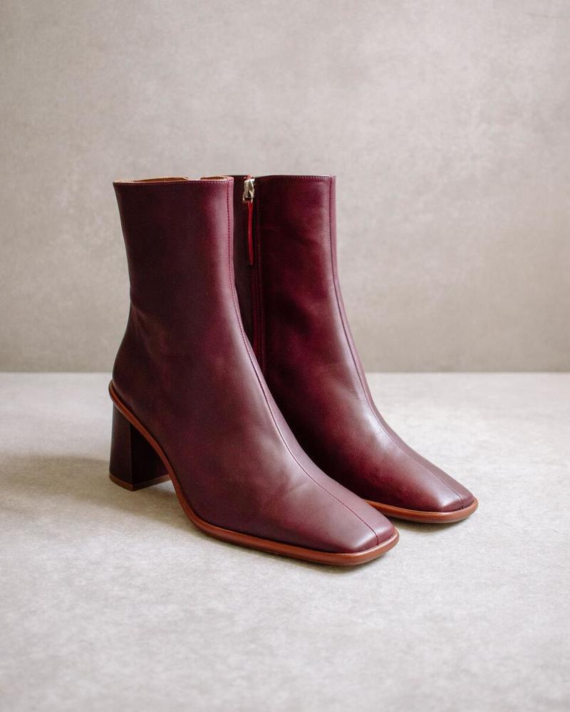 ALOHAS West Cape Leather Boots Burgundy Wine