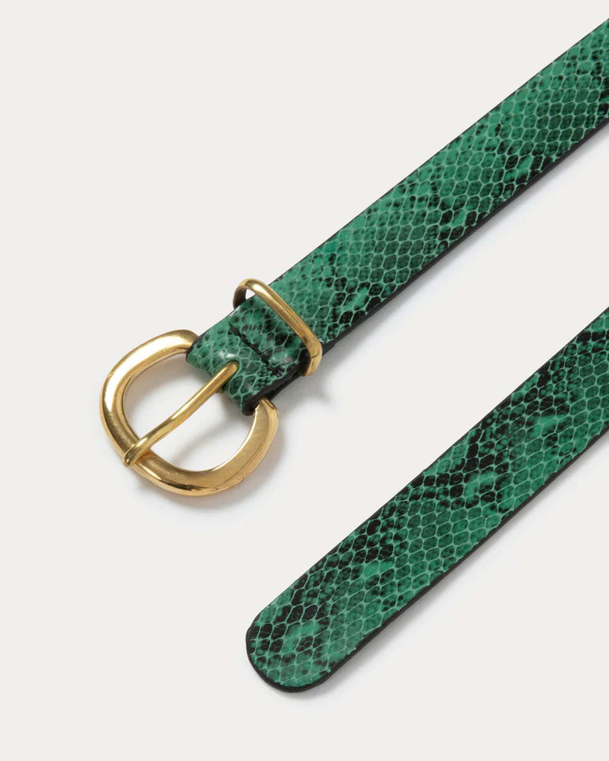 Rachel Comey Leather Mini Estate Belt - Snake Print | Garmentory display picture 1