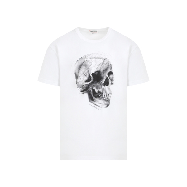 Alexander McQueen Dragonfly Skull T-Shirt - White/Black | Garmentory