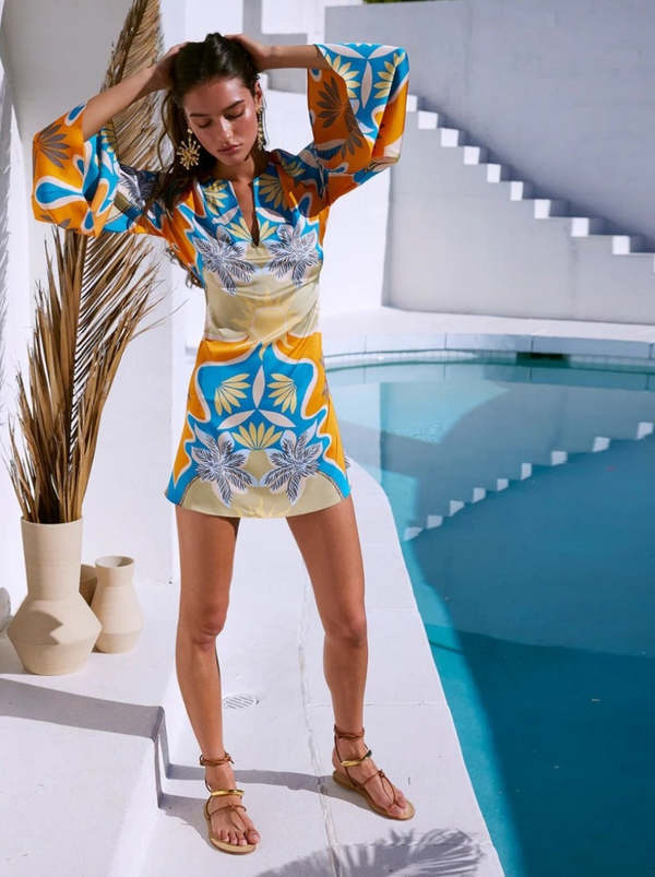how to hem a flared dress Sail to Sable Long Sleeve Tunic Flare Dress in Geo Floral – Monelle Vermont