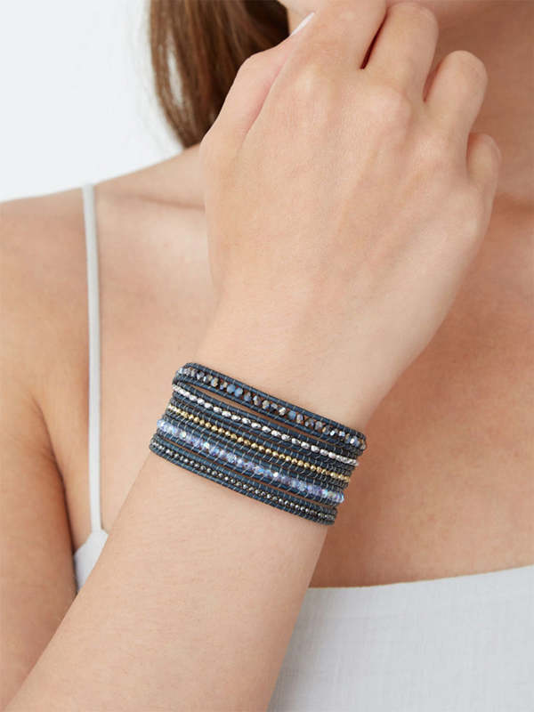 Chan Luu Five Wrap Bracelet Light Sapphire Mix on Garmentory