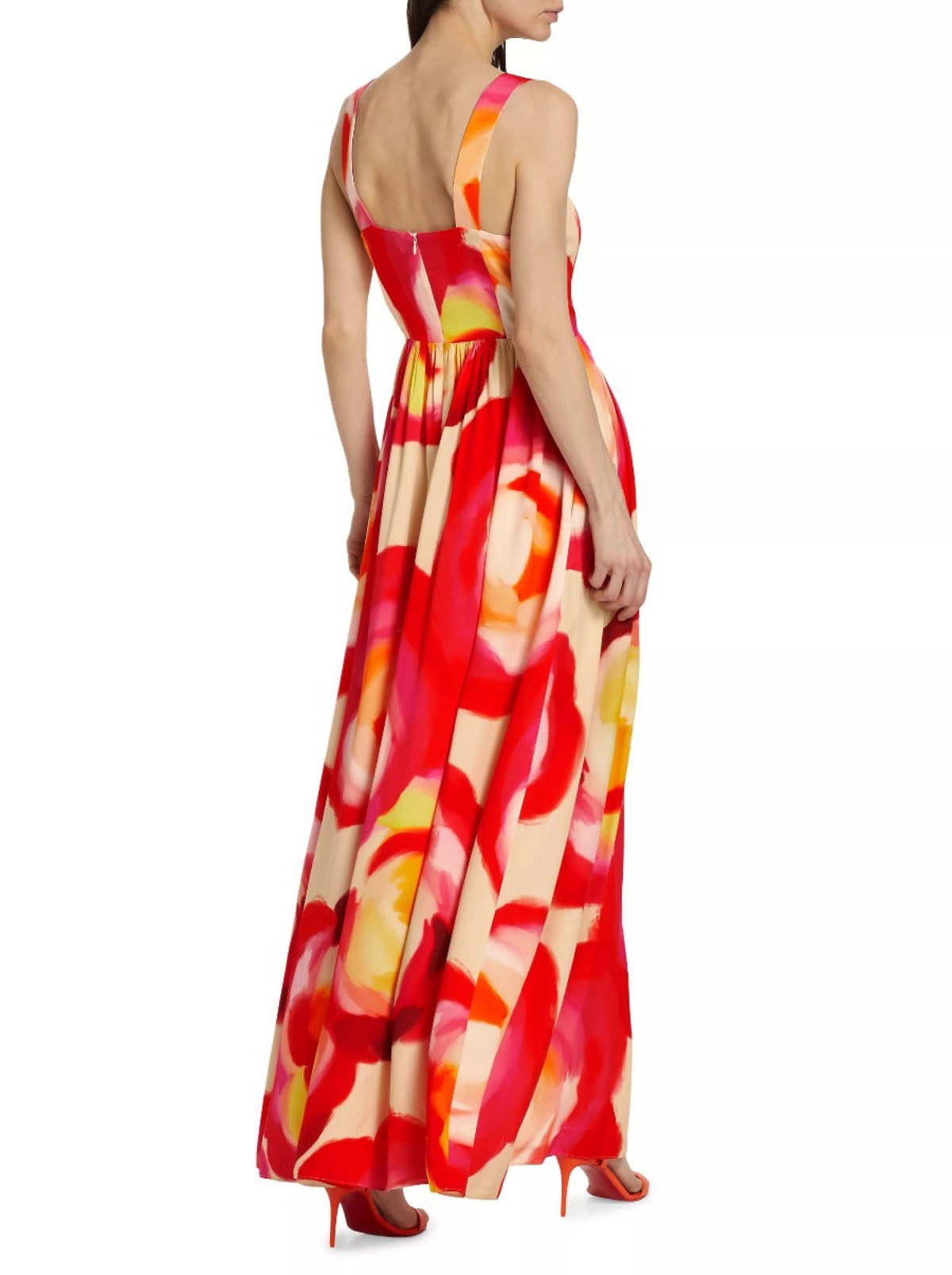 burnt orange maxi dress plus size A-line Halter Orange Long Bridesmaid Dresses Plus Size APD3057