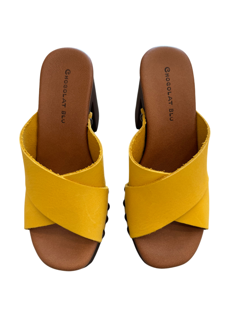 Chocolat Blu Hedy Block Heel Slide Sandal Curry Garmentory