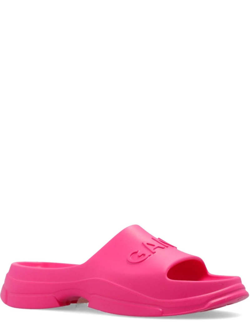 Ganni Pool Slide Sandals Shocking Pink Garmentory