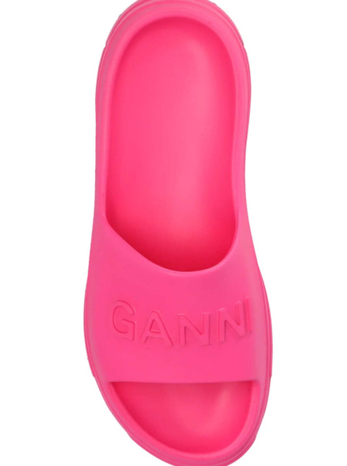 Ganni Pool Slide Sandals - Shocking Pink | Garmentory