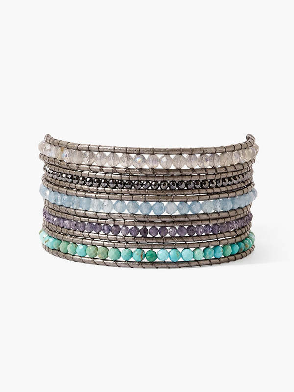 Chan Luu Terra Wrap Bracelet Turquoise Mix on Garmentory