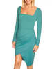 Susana Monaco Wrap Bottom Dress - Teal - Thumbnail 1