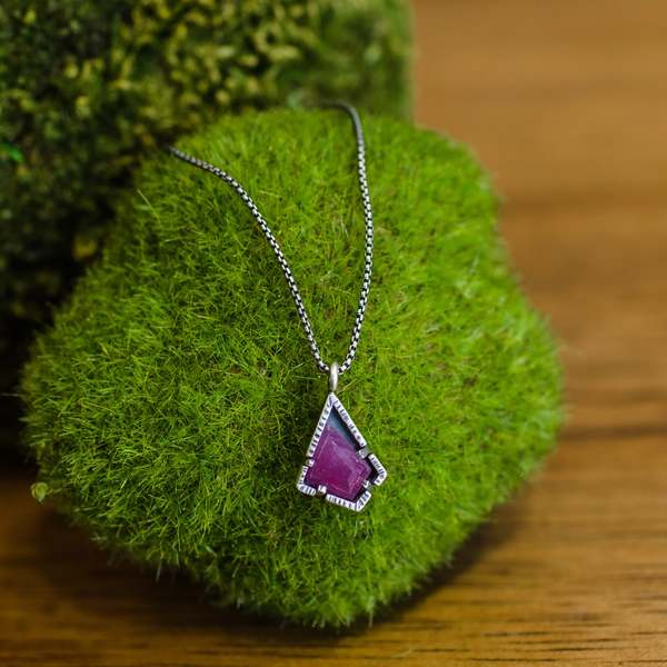 Erica Bailey Necklace - Sterling Silver/Ruby
