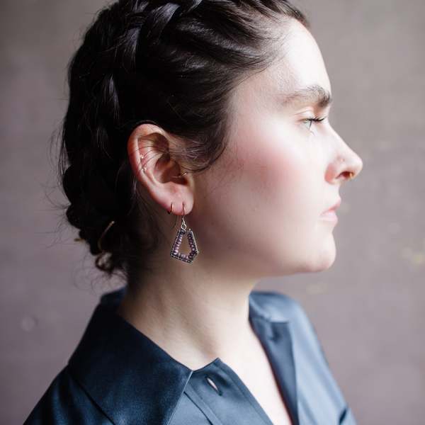 Erica Bailey Pentagon Earrings - Ruby