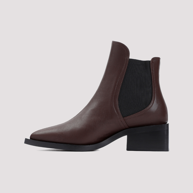 ショートブーツ・ブーティ Ganni Ankle Boots Women Eco Leather Brown/Dark Chocolate Ganni Ankle Boots Women Eco Leather Brown/Dark Chocolate | B