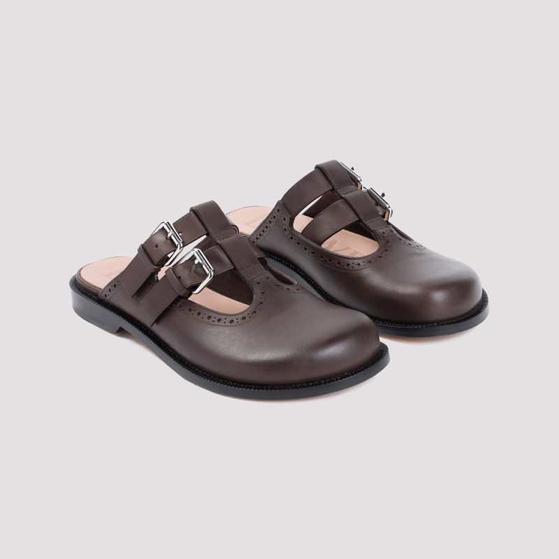 サンダル・ミュール Loewe Mule Mary Jane Campo In Pelle Loewe Campo Leather Mary Jane Mules | Neiman Marcus