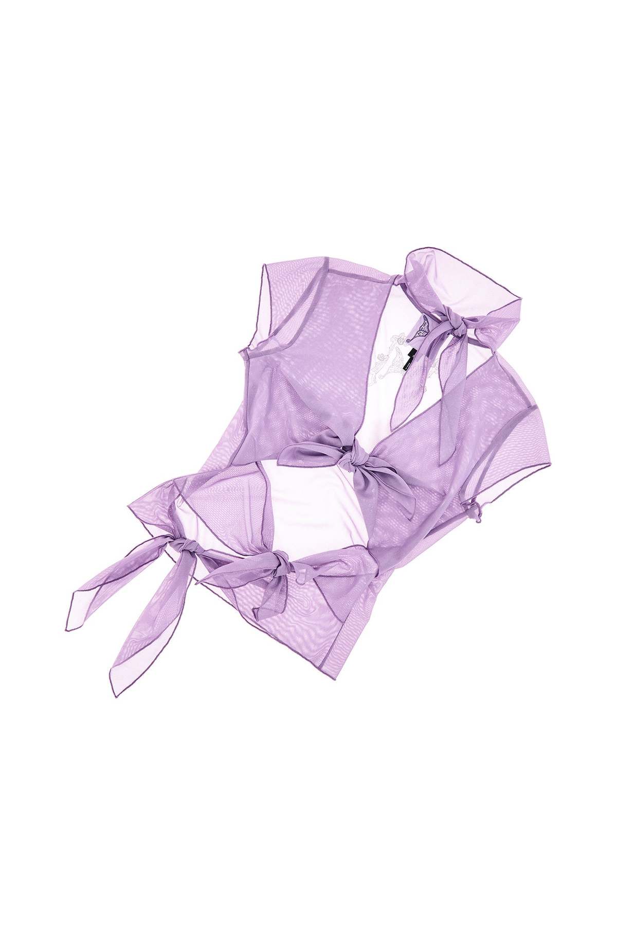 Heaven x ANNA SUI パープルトップス Anna Sui x Heaven by Marc Jacobs Mesh Ties Top - Lilac | Garmentory