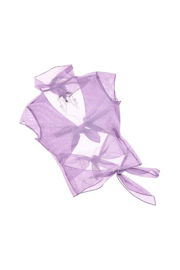 Heaven x ANNA SUI パープルトップス Anna Sui x Heaven by Marc Jacobs Mesh Ties Top - Lilac | Garmentory