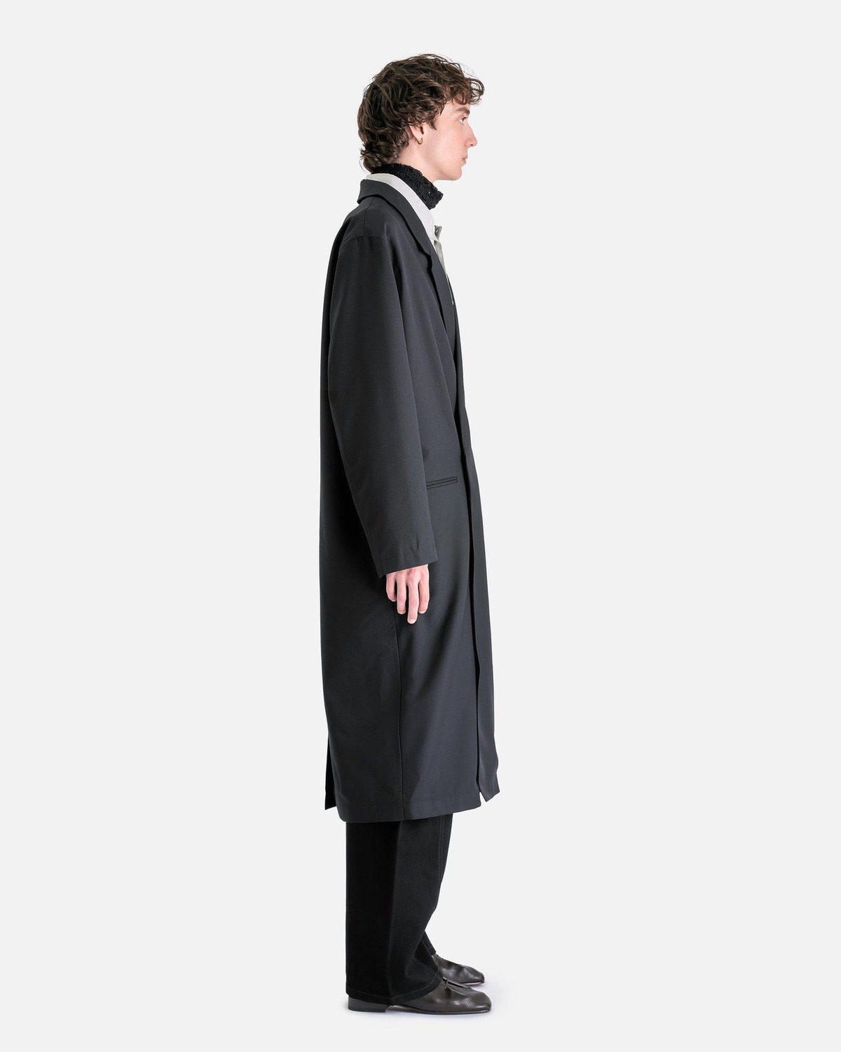 Lemaire Asymmetric Coat - Marine Melange | Garmentory