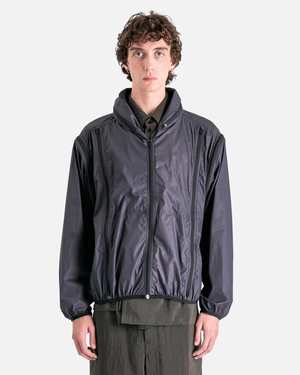 Lemaire Zipped Hooded Blouson - Blue Black | Garmentory