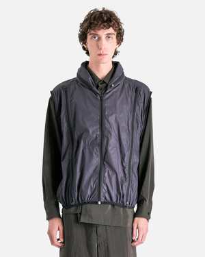 Lemaire Zipped Hooded Blouson - Blue Black | Garmentory