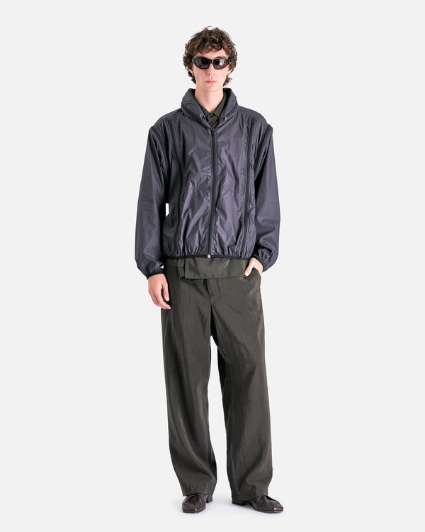 Lemaire Zipped Hooded Blouson - Blue Black | Garmentory