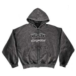 Stingwater Moses Zip Up Hoodie - Acid Black | Garmentory