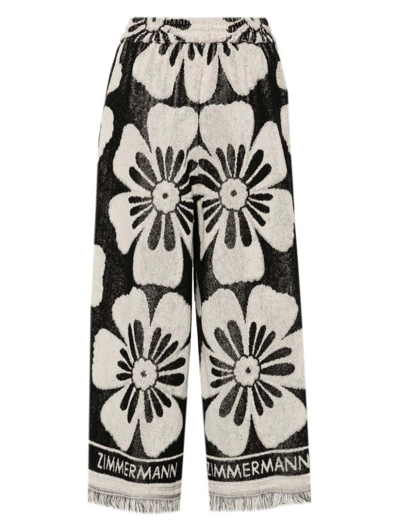 Zimmermann Halliday Towelling Pant - Black/Cream | Garmentory
