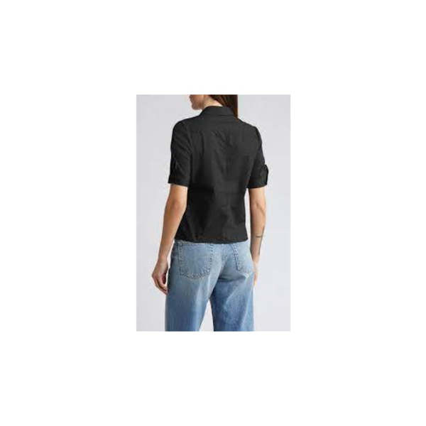 Rag & Bone Women's Ribbed Mixed Media Short Sleeve Polo
