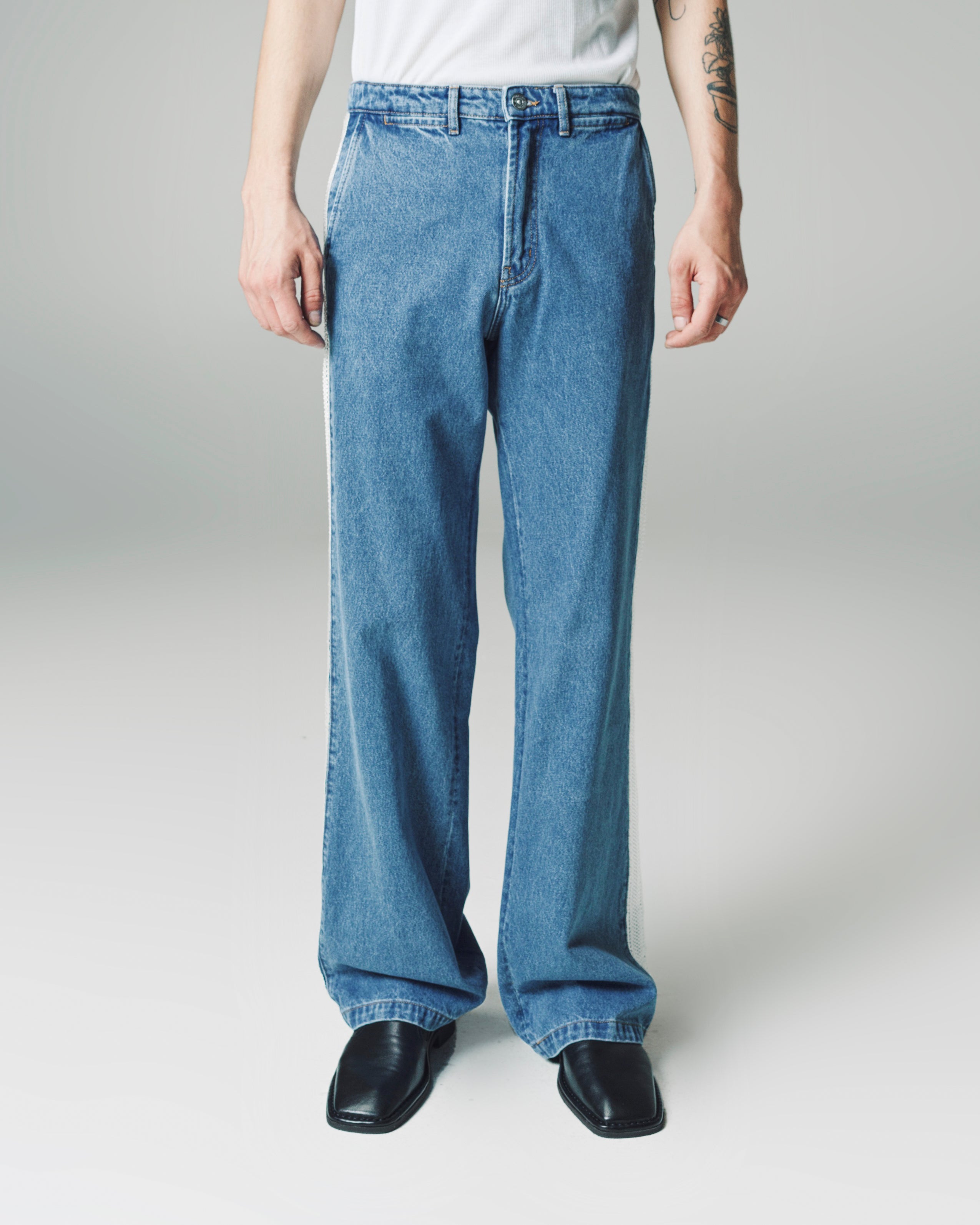 パンツ WALES BONNER ETERNITY TROUSERS Wales Bonner Enzyme Wash Denim Eternity Trousers - Light Blue