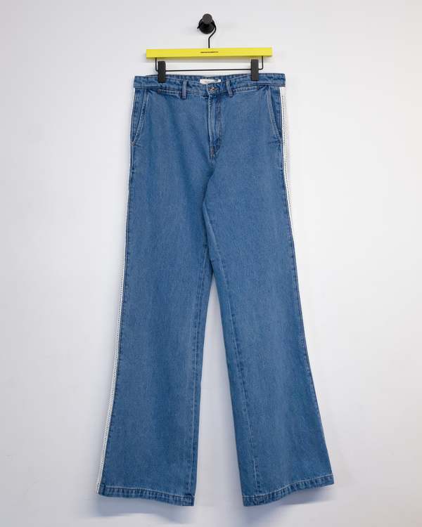Wales Bonner Enzyme Wash Denim Eternity Trousers - Light Blue 