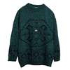 obermeyer (Germany) Intarsia Melange Wool 1x1 Rib Knit Studded Jumper Emerald : L - Thumbnail 1