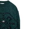 obermeyer (Germany) Intarsia Melange Wool 1x1 Rib Knit Studded Jumper Emerald : L - Thumbnail 2