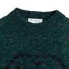 obermeyer (Germany) Intarsia Melange Wool 1x1 Rib Knit Studded Jumper Emerald : L - Thumbnail 4