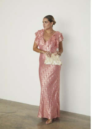 pink jacquard tilda dress Pink Jacquard Tilda Dress