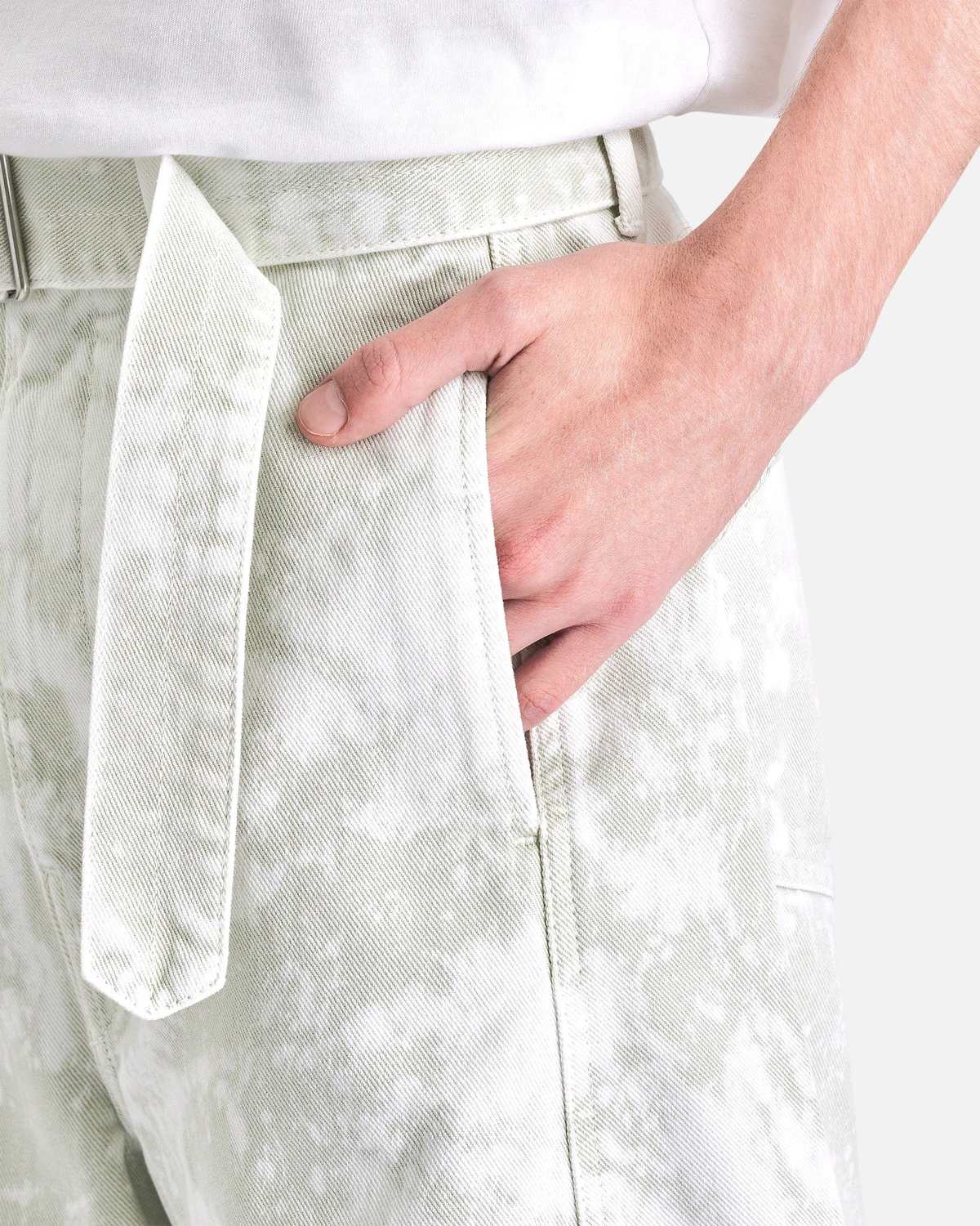 Lemaire Twisted Belted Pants - Denim Acid Snow Pelican G | Garmentory