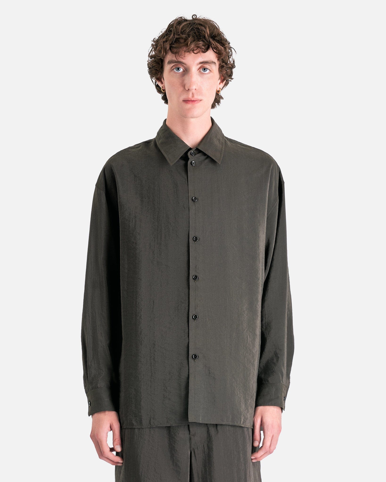 トップス 22SS LEMAIRE ADJUSTABLE TWISTED SHIRT LEMAIRE Adjustable Twisted Shirt - Khaki | Garmentory