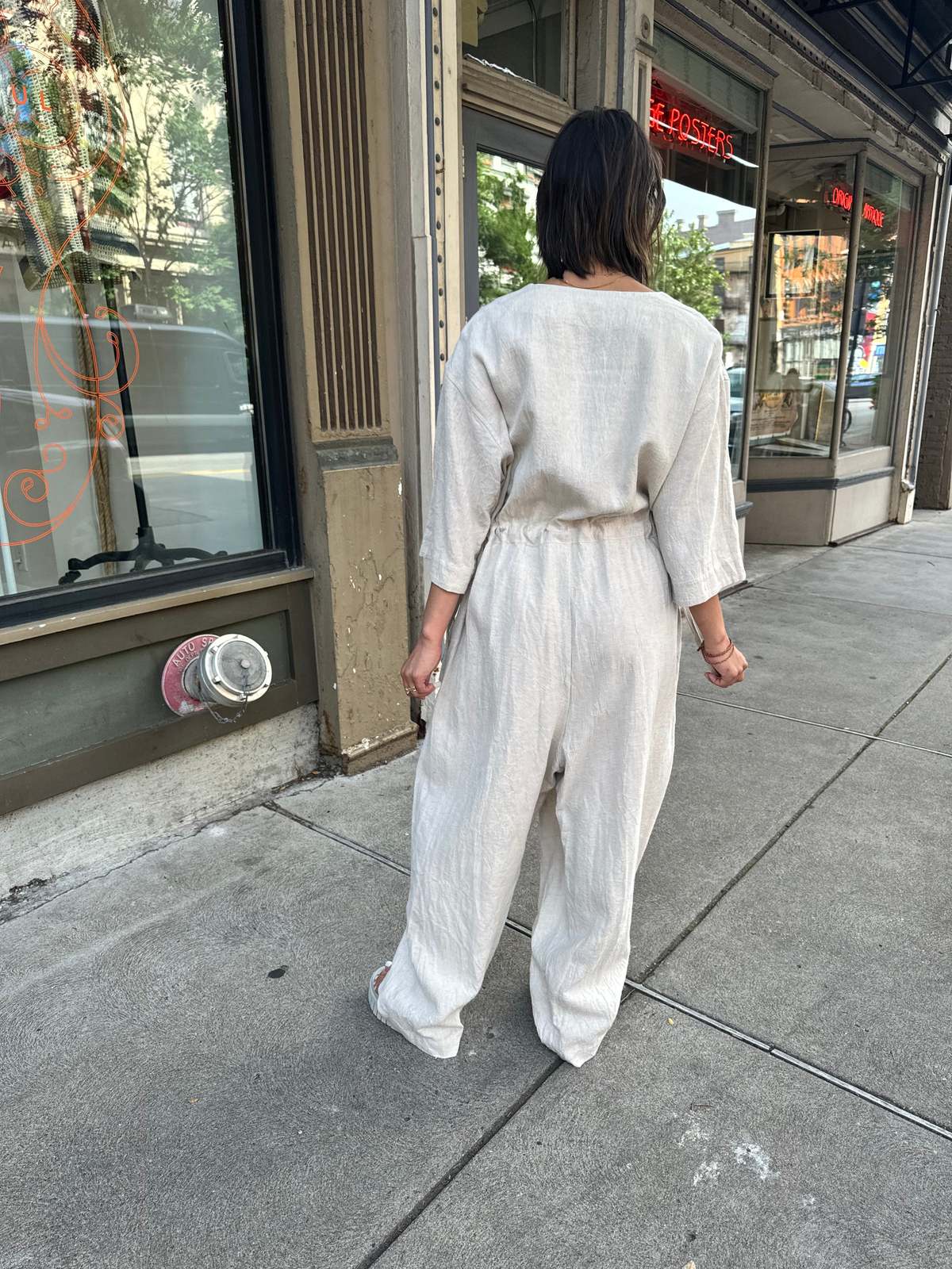 ICHI ANTIQUITES Linen Woven Jumpsuit | Garmentory