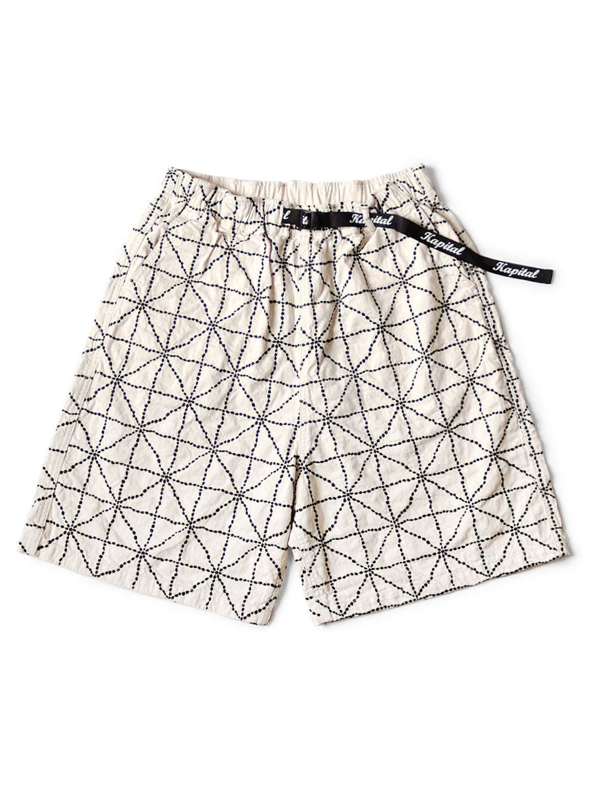 Kapital 8oz Color Denim FOLK-DOJO EASY Shorts - NAT - Image 2 of 7