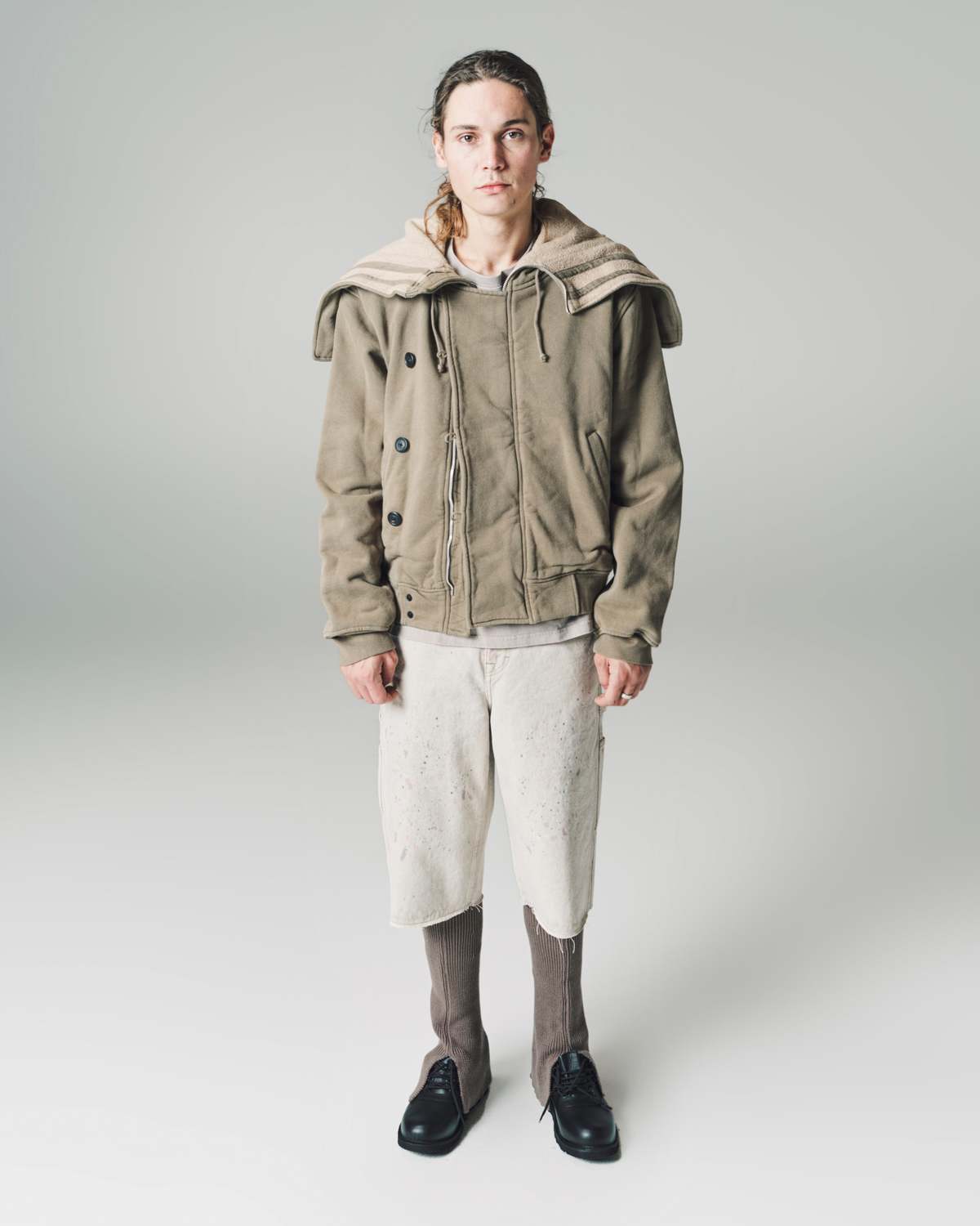 パンツ OUR LEGACY JOINER CAPRI CUT 48 Our Legacy - Joiner Capri Cut Ghost Attic Splatter Denim