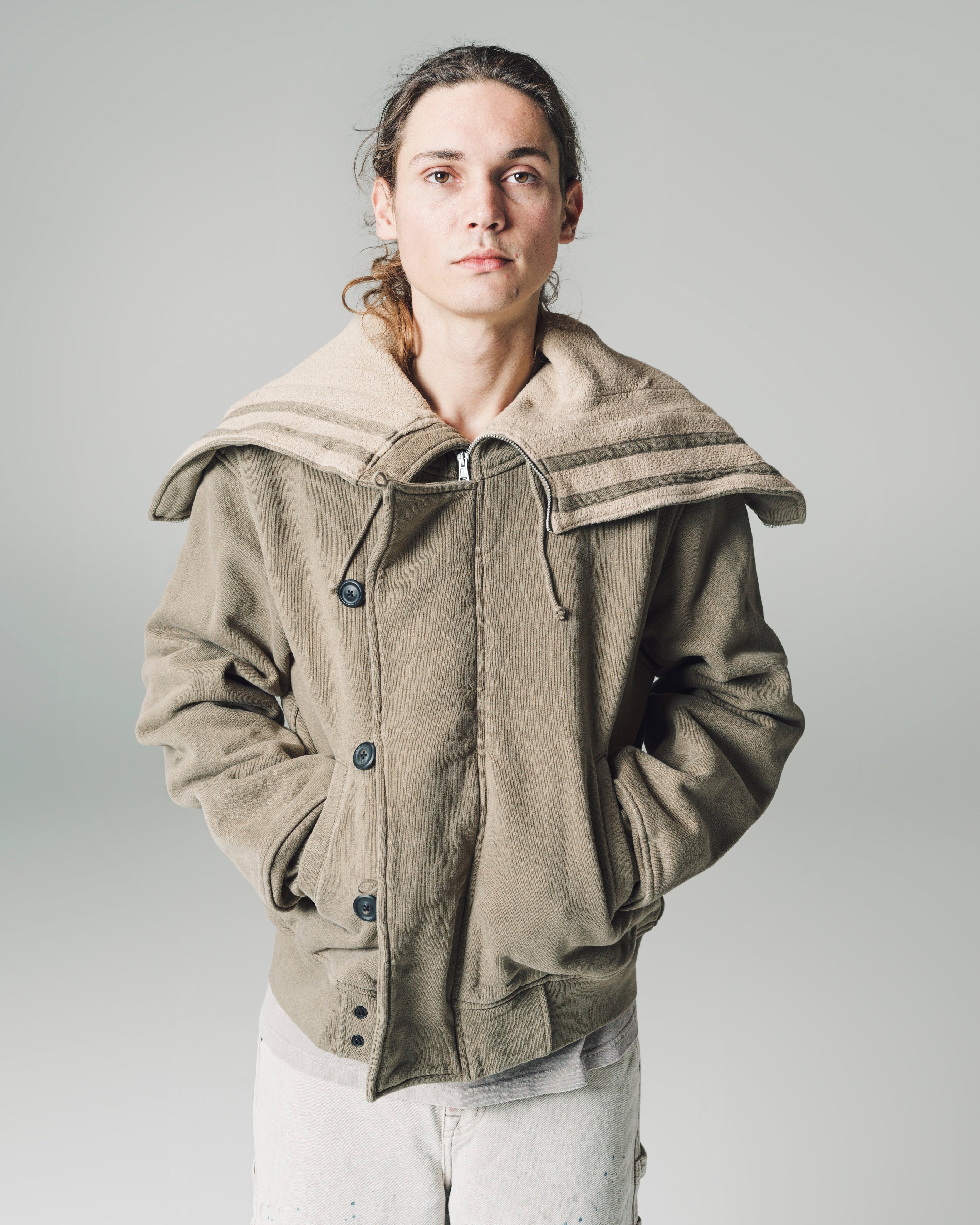 Our Legacy Hefty Fleece Flight Hood - Olive | Garmentory