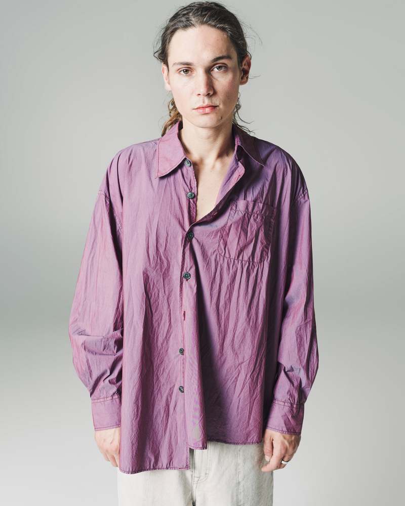 Our Legacy Parachute Poplin Borrowed Shirt - Raspberry | Garmentory