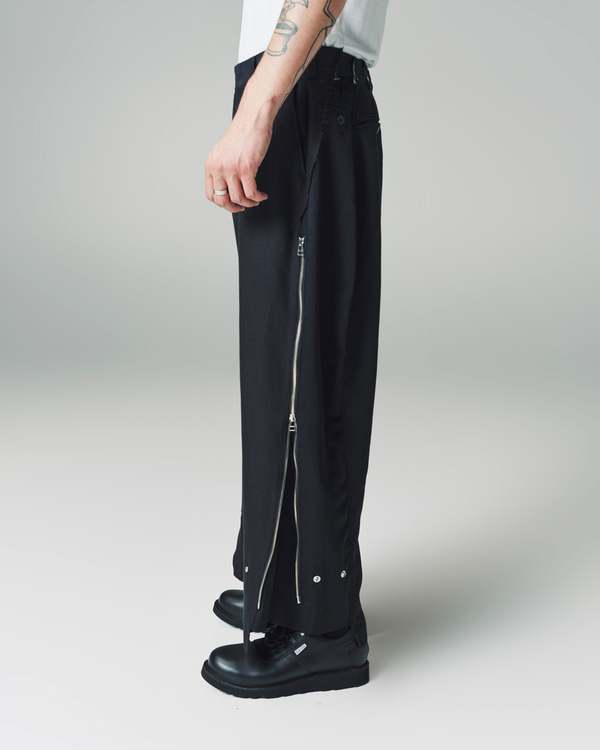 70s Vintage wool nep slacks opti zipper