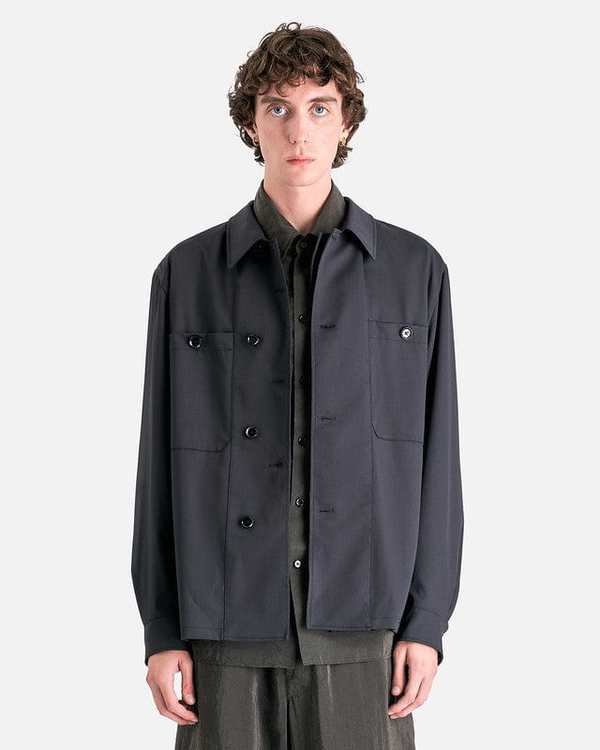 Lemaire Soft Military Overshirt - Jet Black | Garmentory