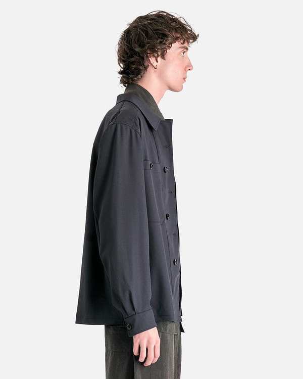 Lemaire Soft Military Overshirt - Jet Black | Garmentory