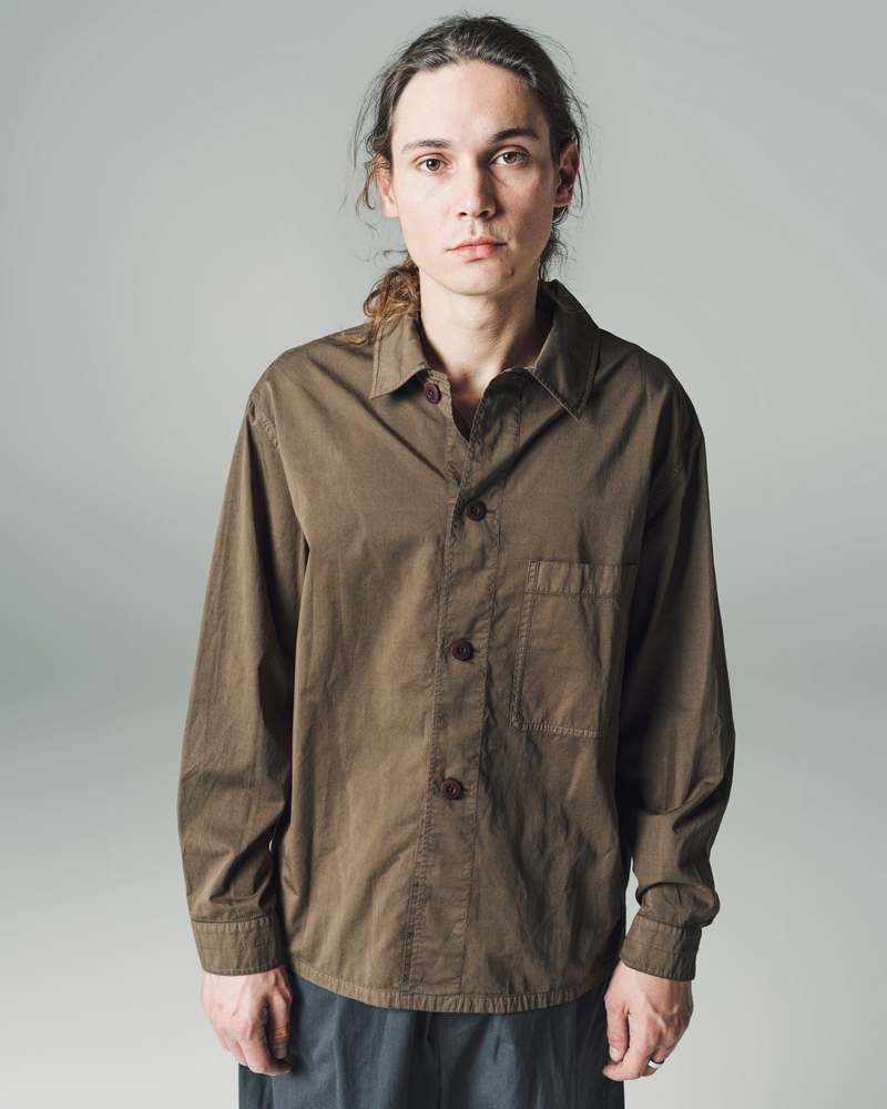 Lemaire Long Sleeve Pyjama Shirt - Dark Tobacco | Garmentory